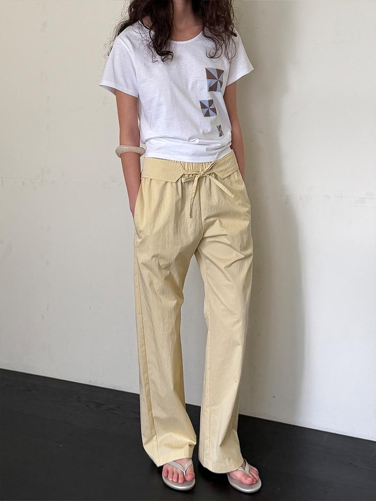ECOMMAE Patchwork Curved Pants (Yellow)