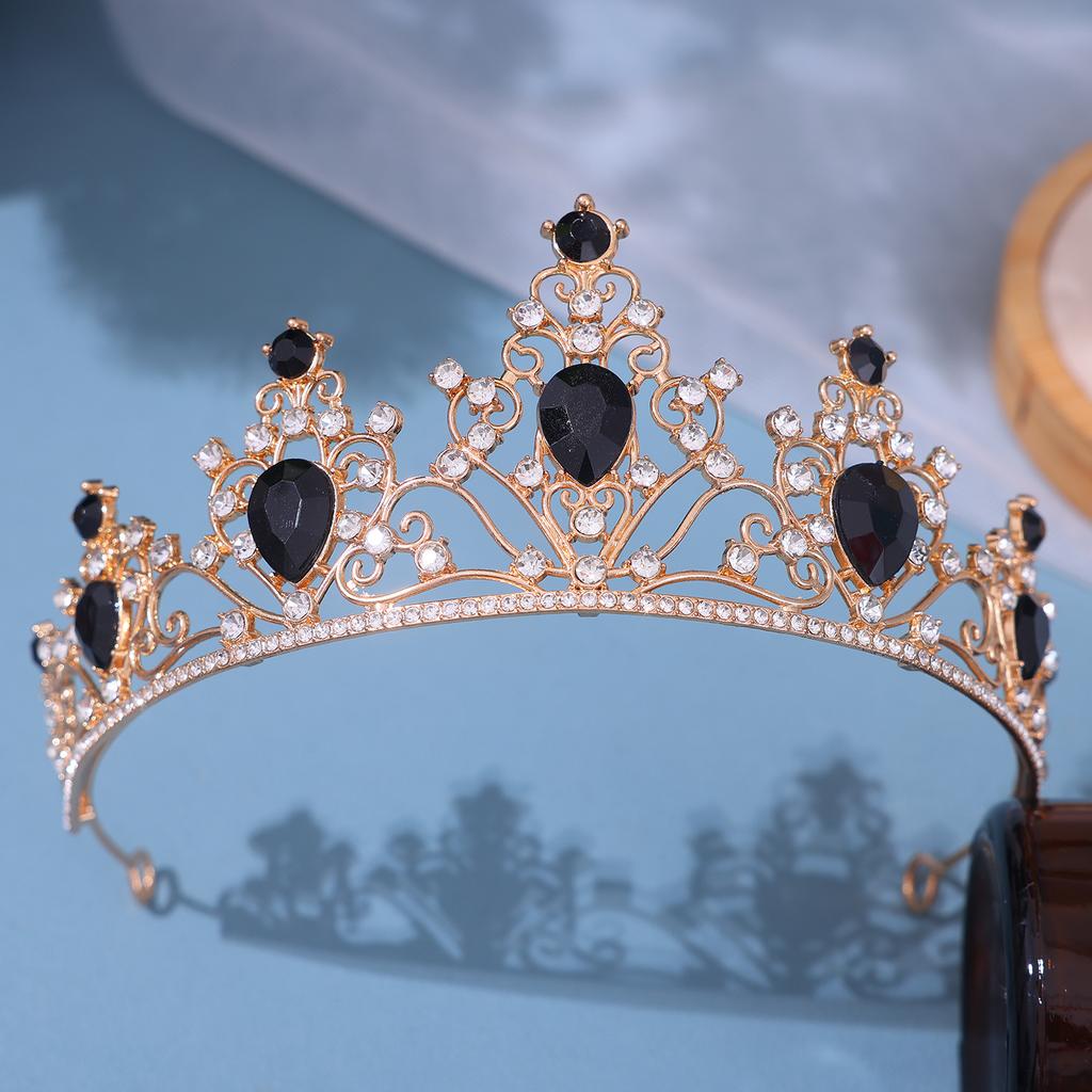 European Style Bride's Water Diamond Tiara Hair Accessory Wedding Dress and Evening Gown Accessories Princess Studio Hair Crown Style Tiara