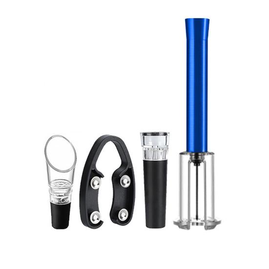 4Stk/Set Flaschenöffner 4-in-1 Luftpumpe Drucköffner Folienschneider Aufblasbarer Ausgießer Vakuumverschluss Weinzubehör