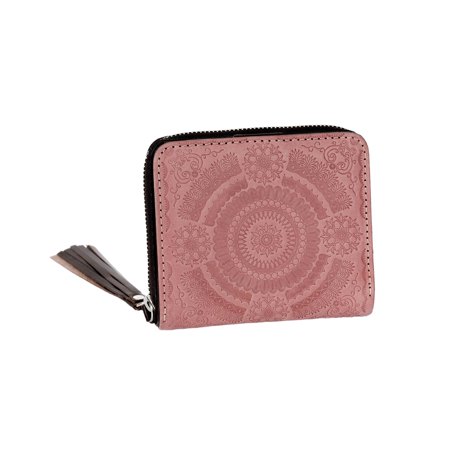 

Pacca Pacca Arabesque Двухслойный кошелек из натуральной коровьей и лошадиной кожи и подарочный кошелек на молнии, компактный, кожаный, на молнии, стильный, мужской женский (Дымчато-розовый)