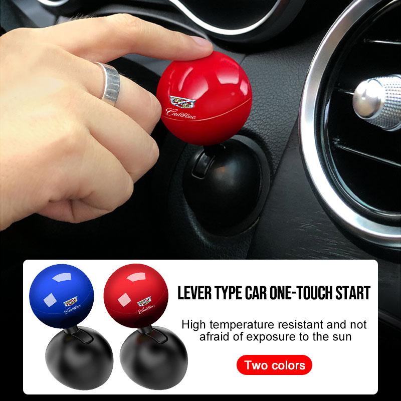 Car One Touch Start Button Protective Cover Creative Game Pull Lever Start Stop For Cadillac Escalade Tiburon Deville Seville XTS CTS DTS SRX Metal
