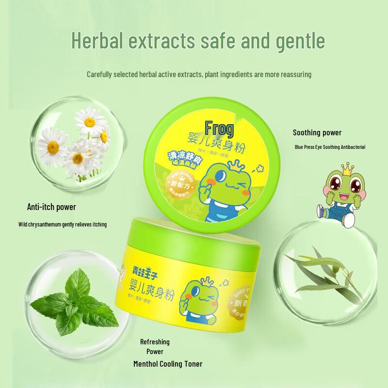 Polvere di Talco Principe Ranocchio per Bambini 140g x 2 Confezione Doppia