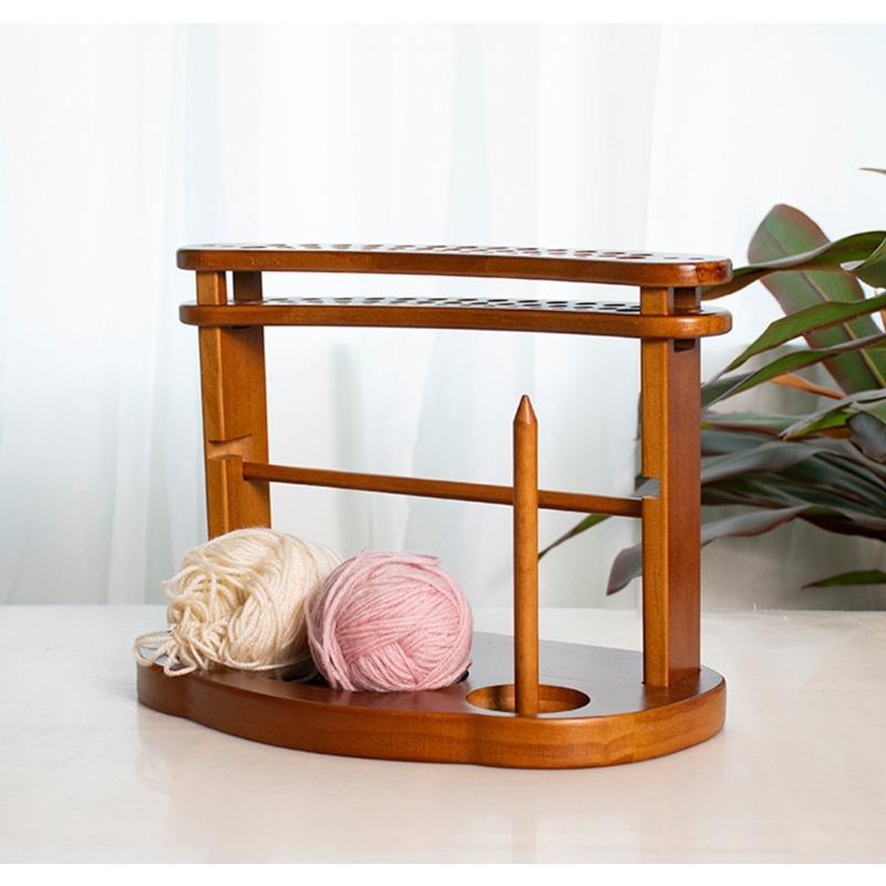 Wooden desktop crochet yarn beaded multi-layer storage rack Wool storage rack Desktop crochet rack