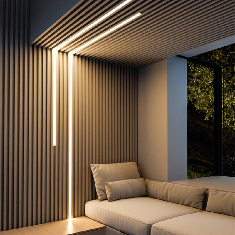 0.5m/1m 1612 LED Aluminum Profile YW Style Recessed Black Silver Channel Indoor Decoration Linear Strip Lights Cabinet Bar Lamp