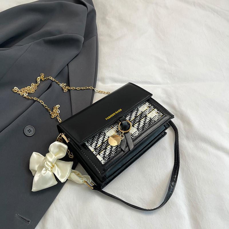 

Стильная женская ПУ сумка на плечо 2024 Модный тренд Маленькая сумка через плечо Single No Scarf чёрный