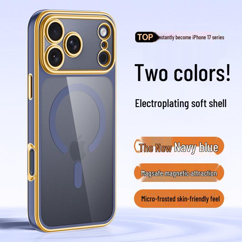 

Dual-Color Magnetic iPhone 17 Pro Max Case with Full Lens Coverage and Soft Transparent Design 13 Pro