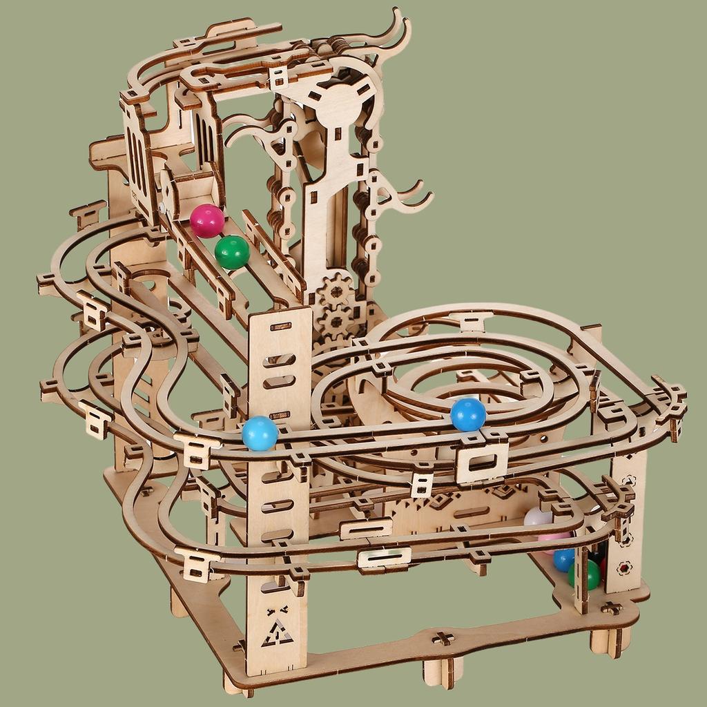 3D Wooden Puzzle] 3D Wooden Marble Run Model Kits Teaser Puzzle DIY Handmade Christmas Gift