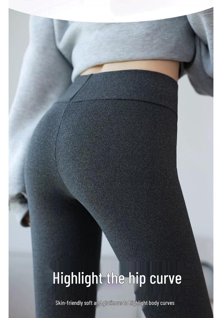 Plus Size High-Waisted Women's Pants - Warm Fleece Base Layer for Autumn and Spring