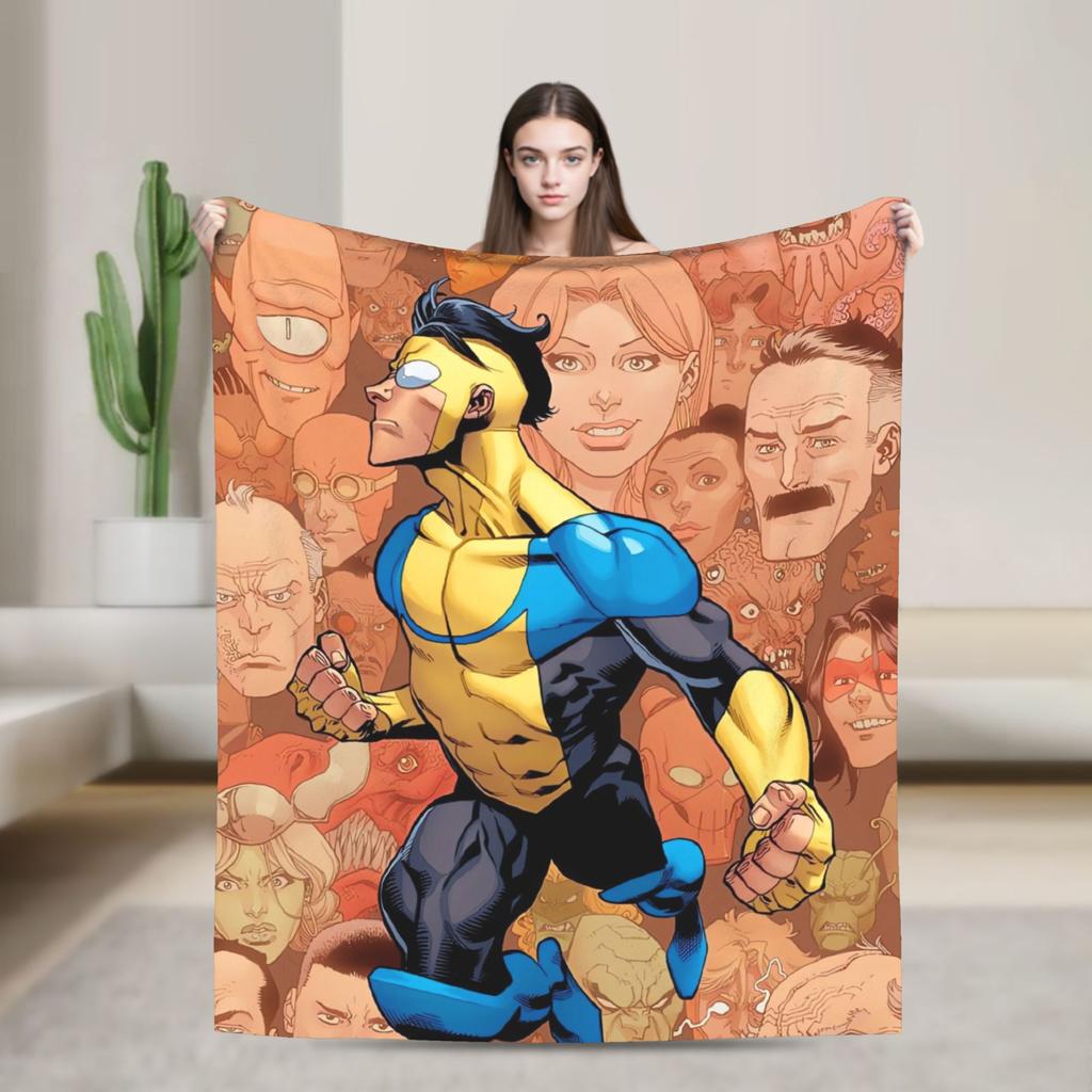 Invincible Thragg Blanket  Soft Warm Fashion Plush Throw Blanket For Outdoor Travel Flannel Bedspread Bed Cover