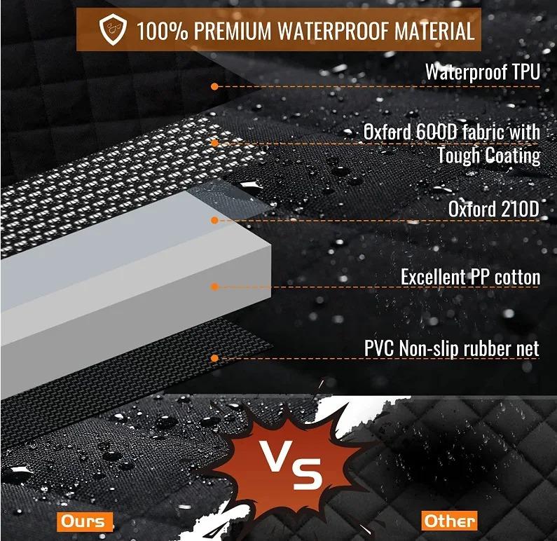 Hammock Style Dog Car Seat Cover, Waterproof Scratch Resistant 600d Heavy Duty Fabric For Suvs And Sedans 147*137 Cm