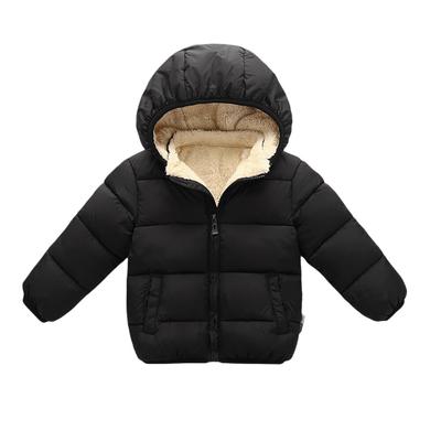 Winter Children Hooded Down Padded Parkas Kids Thicken Fleece Jackets Girls Boys Warm Coat Outerwear Overcoat