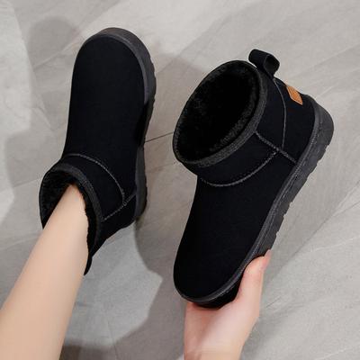 Snow Boots Women's 2025 New Thickened Cotton Shoes Women's Cotton Boots Piled Medium Tube Outer Wear Boots Women's One Pedal