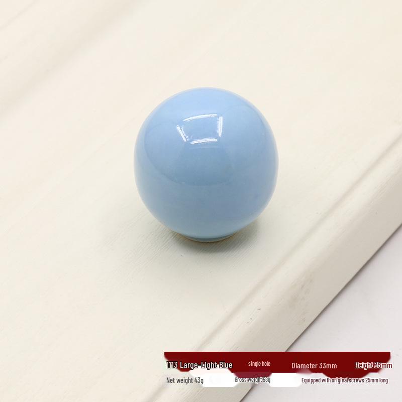 Round Colored Ceramic Drawer & Cabinet Handle