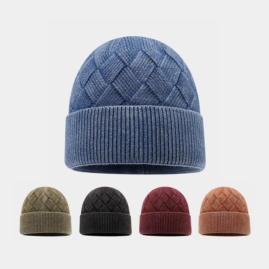 European and American fashion headgear autumn and winter core yarn couple ear protection knitted hat outdoor leisure shopping warm hat