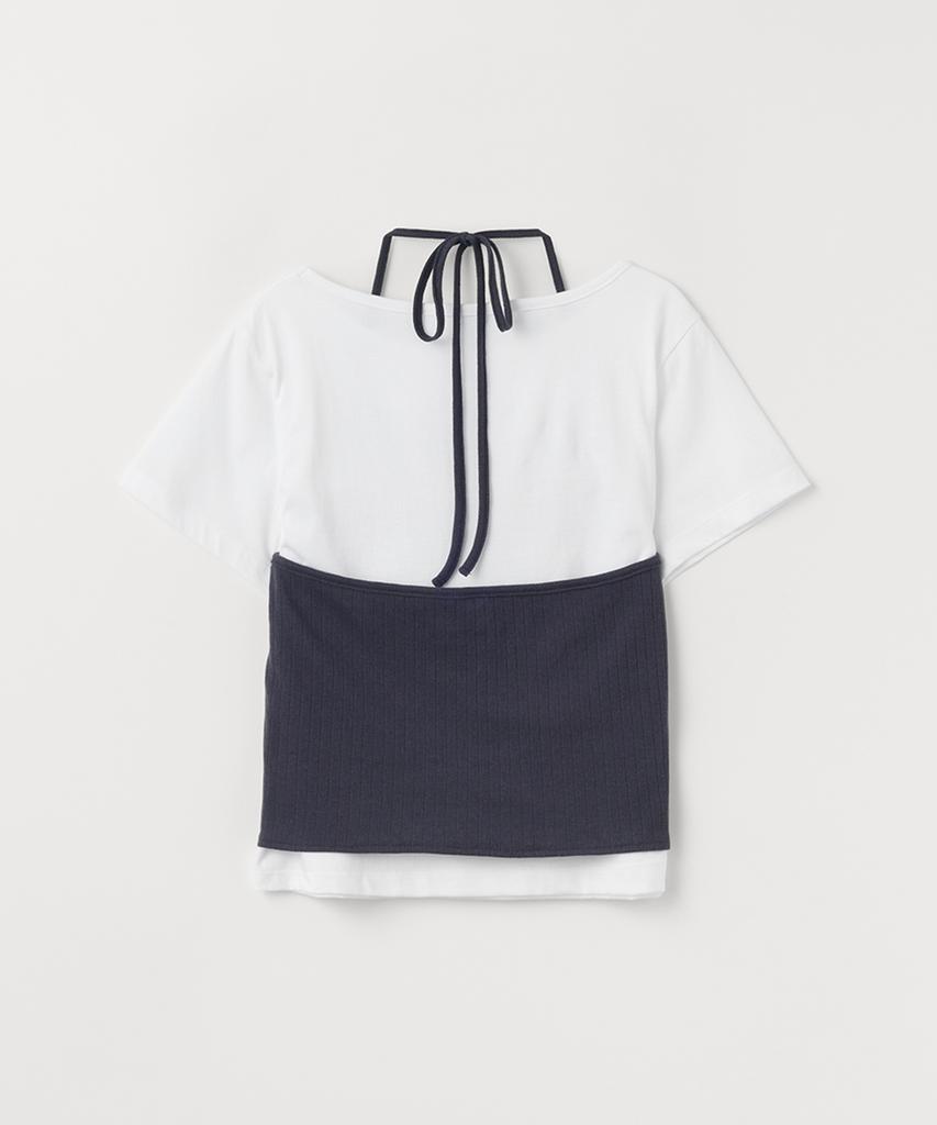 Selliteiljeu Halter Neck Layered T-Shirt Set_White