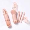 Compact 4-in-1 Retractable Makeup Brush Set for Powder, Eyeshadow, and Blush