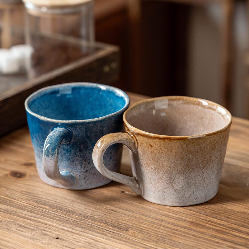 Japanese Retro Glaze Ceramic Mug - Coffee & Water Cup Set