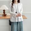 Plus Size Women Lace Splicing Long Sleeve Loose Base T Shirt Top