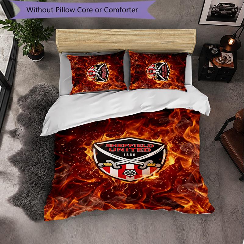 Set Biancheria da Letto Sheffield United Football 3 Pezzi Morbido Set Copripiumino con Federe Set Decorazione Camera da Letto per la Casa