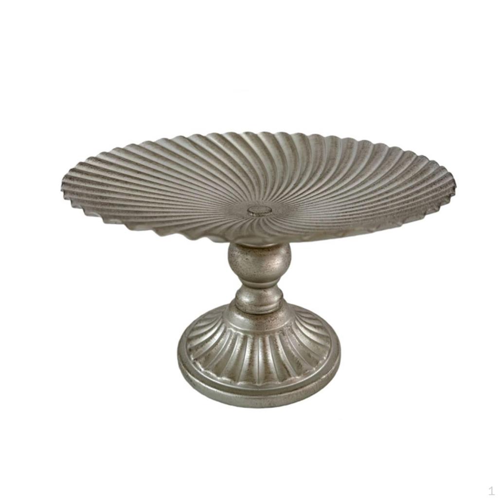 Metal Pedestal Tray Fluted with Elevated Stand Feet for