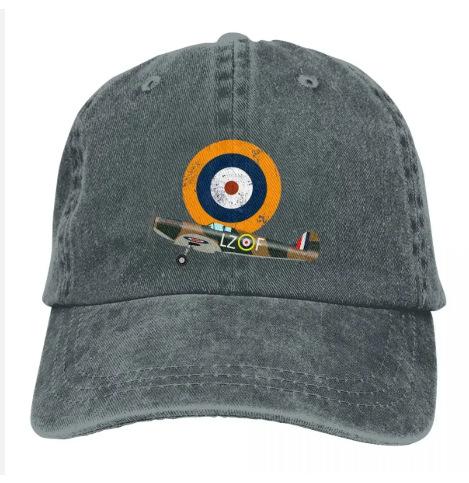 Popular washed old baseball cap World War II Spitfire fighter print sunshade cap sun cap