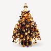 Mini Tabletop DIY Beaded Christmas Tree Craft Kit, Handmade Glass Bead Holiday Decor with Light String