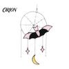 Backyard Balcony Holiday Accent Halloween Hanging Pendant, Colorful Sun Catcher for Wall Window Decoration, Stained Glass Home Style Art Ornament And