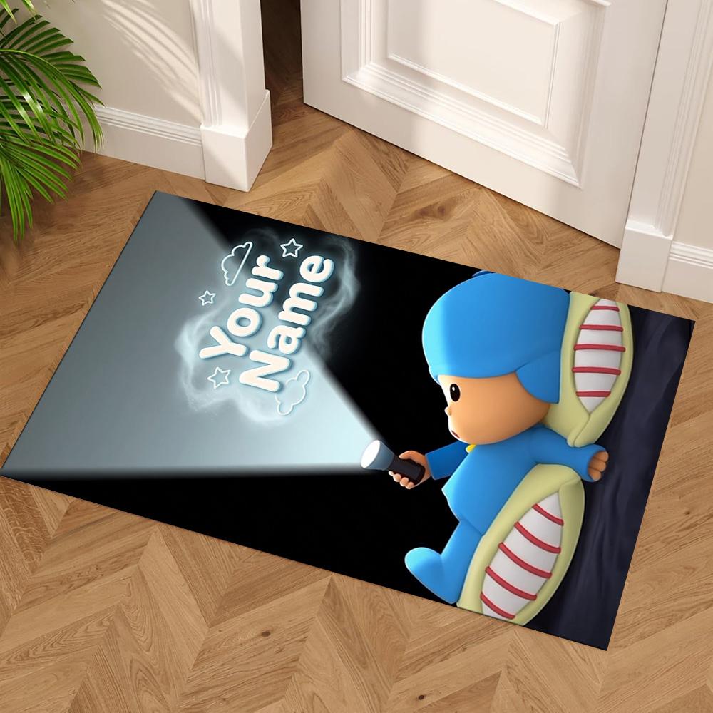 Pocoyo Personalized Text Floor Rug Office Rug Suitable for Kitchen Playrooms Game Room Foyer Antislip Carpet Decorate Offices