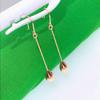Purple Gold-Plated Rose Gold Glossy Water Drop Earrings Simple Fashion Temperament Cold Wind Rose Gold Ear Hooks
