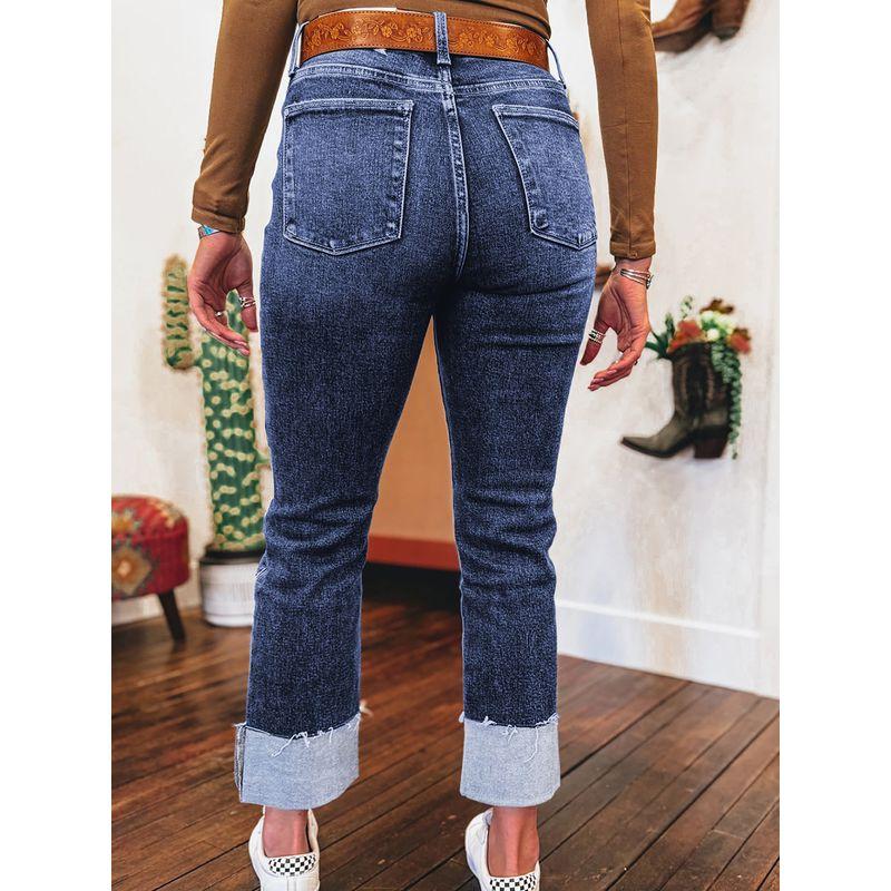 American Shiying Retro Washed Distressed Jeans Women 2025 Summer New Slim fit High Waist Straight Pants Women