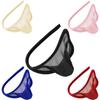 მამაკაცის C-String Thongs შარვალი Sheer Mesh Invisible Gay Bulge Pouch საცვლები