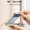 GKK For Samsung Galaxy Z Flip7 5G Magnetic Case Hinge Protection PU PC Tempered Glass Phone Cover