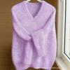 Season V-neck fleece feeling warm feeling pullover sweater women