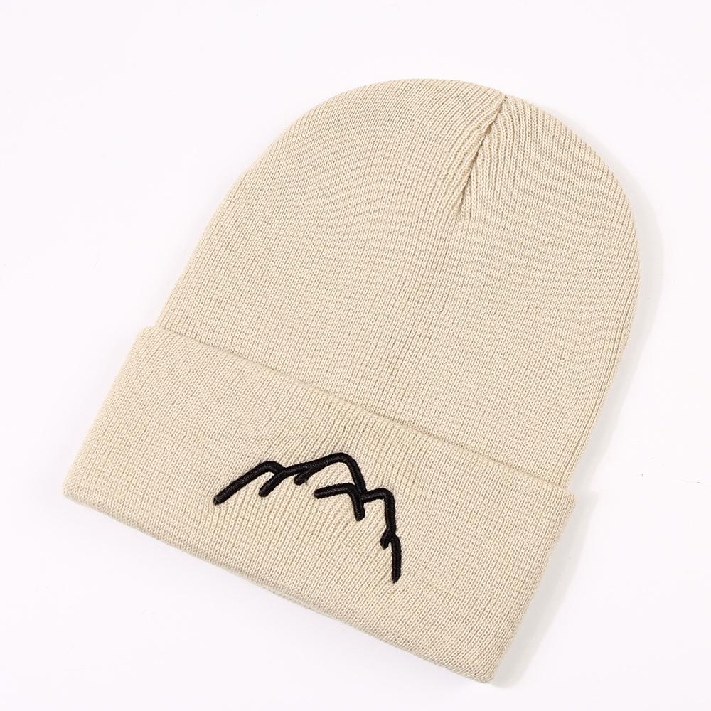 Hat Exquisite Simplicity Mountain Embroidery Unisex Warm Hatsbeanie Knitted