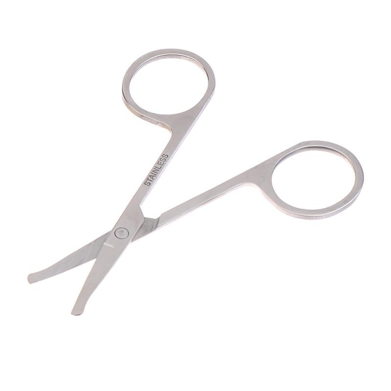 Edelstahl Rundkopf Sicherheitsschere Augenbrauen Make-up Schönheit Nasenhaartrimmer Schere Augenbrauen mit spitzem Kopf Werkzeug