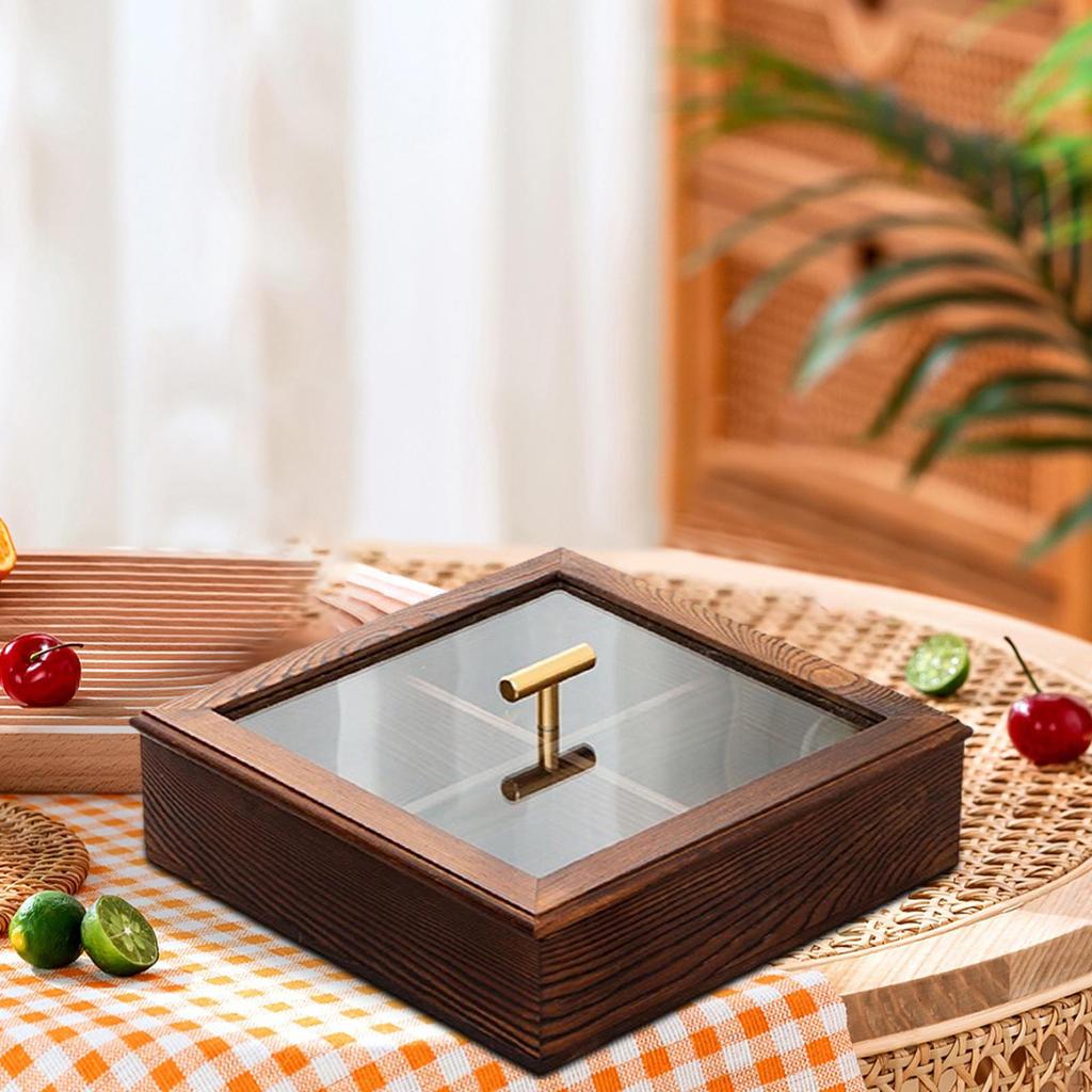 Dried Fruit Holder Tray Appetizer Snack Storage Box with Lid Portable Practical Party Serving