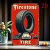 Vintage Firestone Tire Tin Sign Retro Garage Wall Art Home Bar Decor
