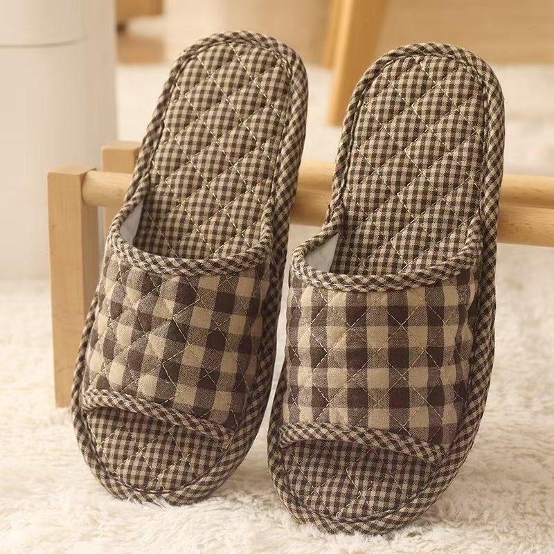 New Four Seasons Cotton Non-slip Fabric Bottom Cloth Slippers Men's and Women's Indoor Household Mute Wooden Floor