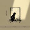 1pc Black Cat Metal Wall Art Sculpture Powder Coated Mural for Bedroom Halloween Gift Cat Lover