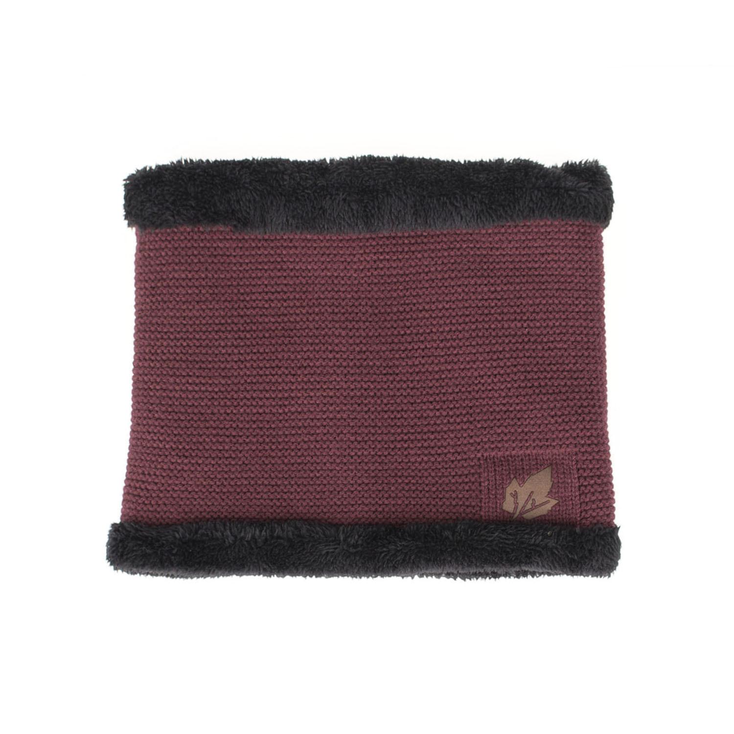 

Autumn and winter new velvet embossed leaf scarf S бордовый