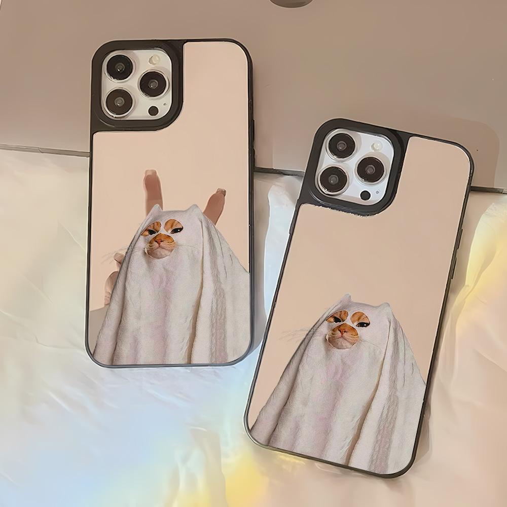 Halloween Headgear Kitten Suitable for Apple 17ProMax Mirror Mobile Phone Case 16pro Apple 15/14 Anti-drop 13