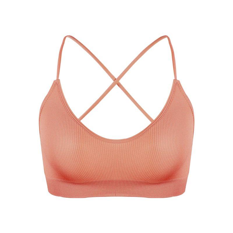 

Французский Сексуальный Топ на Тонких Бретелях с Открытой Спиной и Перекрестными Бретелями Маленький Топ-Слинг Женский Костюм Летнее Ультратонкое Нижнее Белье Цельный XL Light brown(No chest pad ultra-thin])