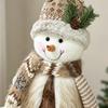 Ausziehbare Nordische Weihnachtsplüschpuppe mit gestrickten langen Beinen - Festliches Ornament für Partydekoration
