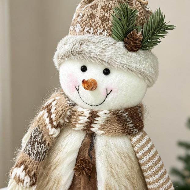 Ausziehbare Nordische Weihnachtsplüschpuppe mit gestrickten langen Beinen - Festliches Ornament für Partydekoration