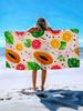 1pc_Set Extra Large Summer Fresh Tropical Fruit Beach Towel, 90cm X 180cm - Papaya, Grapefruit, Oran
