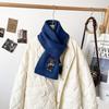 Japanese embroidery puppy beige knitted scarf for women, winter 1116 new warm versatile cycling cashmere scarf for women