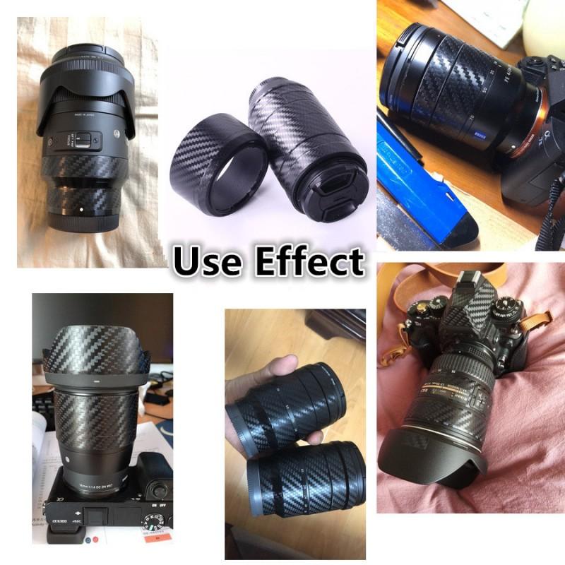 30/50MM Carbon Fiber Stickers Scratch-resistant Rough Lens Protection Film Body Sticker for Canon Nikon Sony All Camera