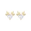 European and American exquisite antlers, love stud earrings, zircon-inlaid cute lady jewelry, Christmas holiday models