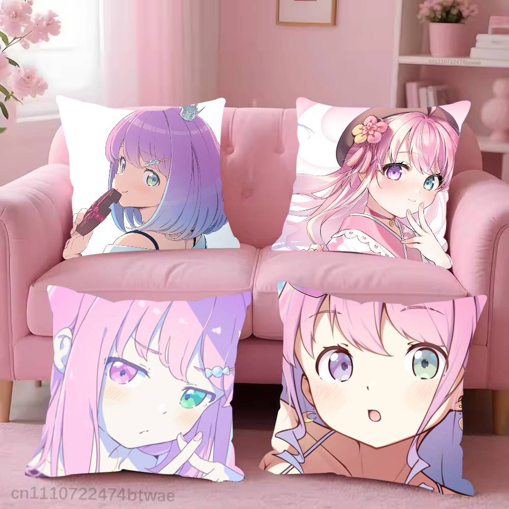Hololive Himemori Luna Pillow Case For Sofa Bedroom Living Room Plush Cushion Cover Decorations and Protector