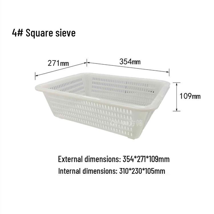 Sturdy Square Plastic Sorting and Draining Basket for E-commerce and Warehouse